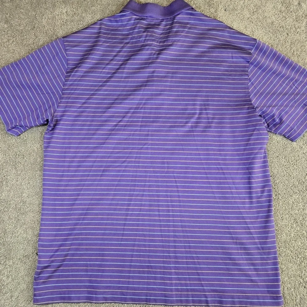 Vintage Nike Tiger Woods Polo Shirt Mens XL Purple Stripe